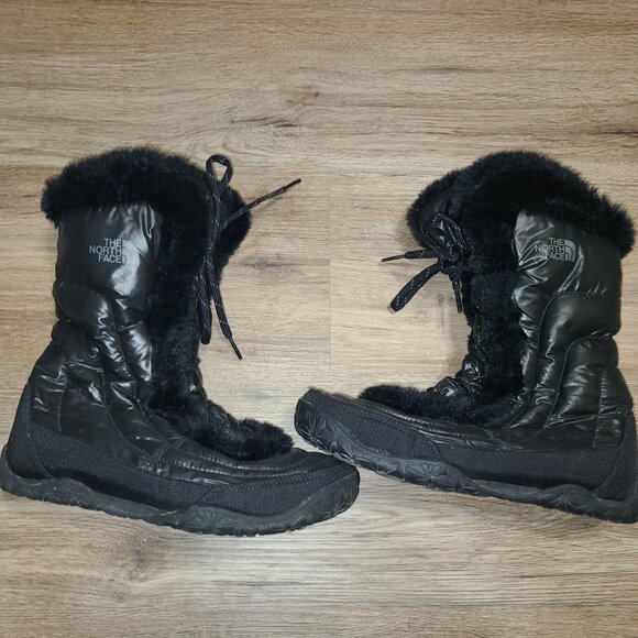 The North Face women 8 Goosedown Icepick Quilted Lace-Up Winter snow boots - Picture 1 of 7